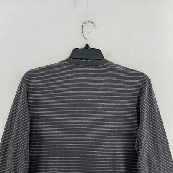 Penguin Munsingwear Henley Shirt Men's Sz S Gray Round Neck Striped Long Sleeve - Picture 8 of 11